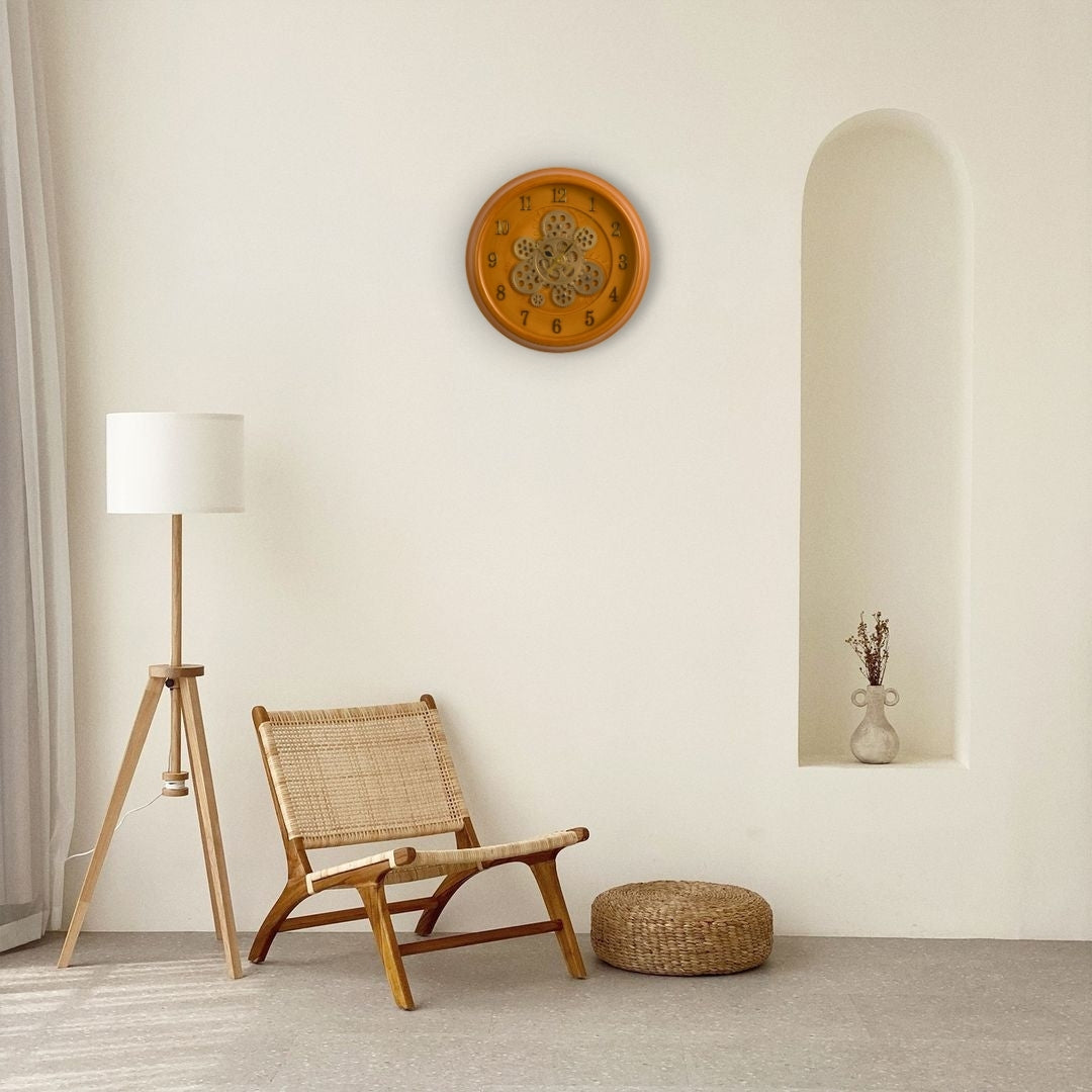 GearGo Luxury Wall Clock With Moving Gear Mechanism