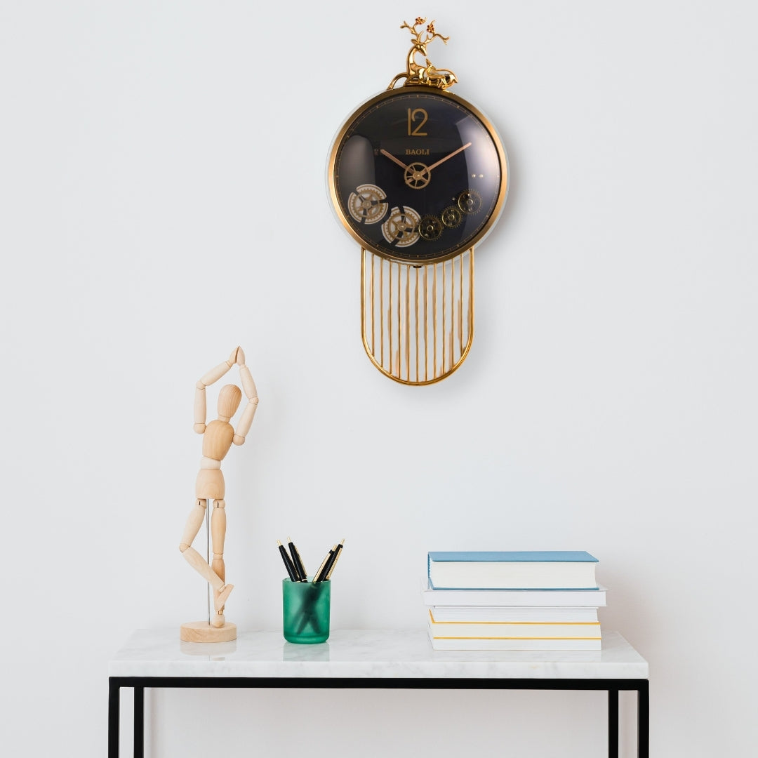 Gearhaven Luxury Wall Clock With Moving Gear Mechanism