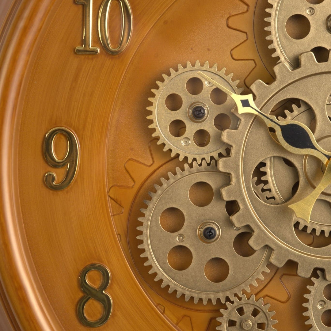 GearGo Luxury Wall Clock With Moving Gear Mechanism