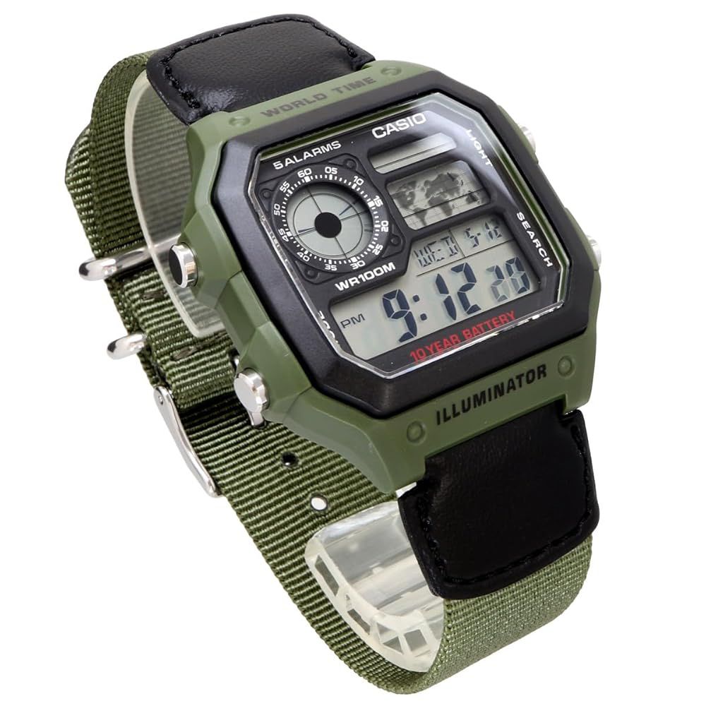 Unisex Analogue Quartz Watch with Strap in AE-1200WHUB-3AVEF, Strap, Strap