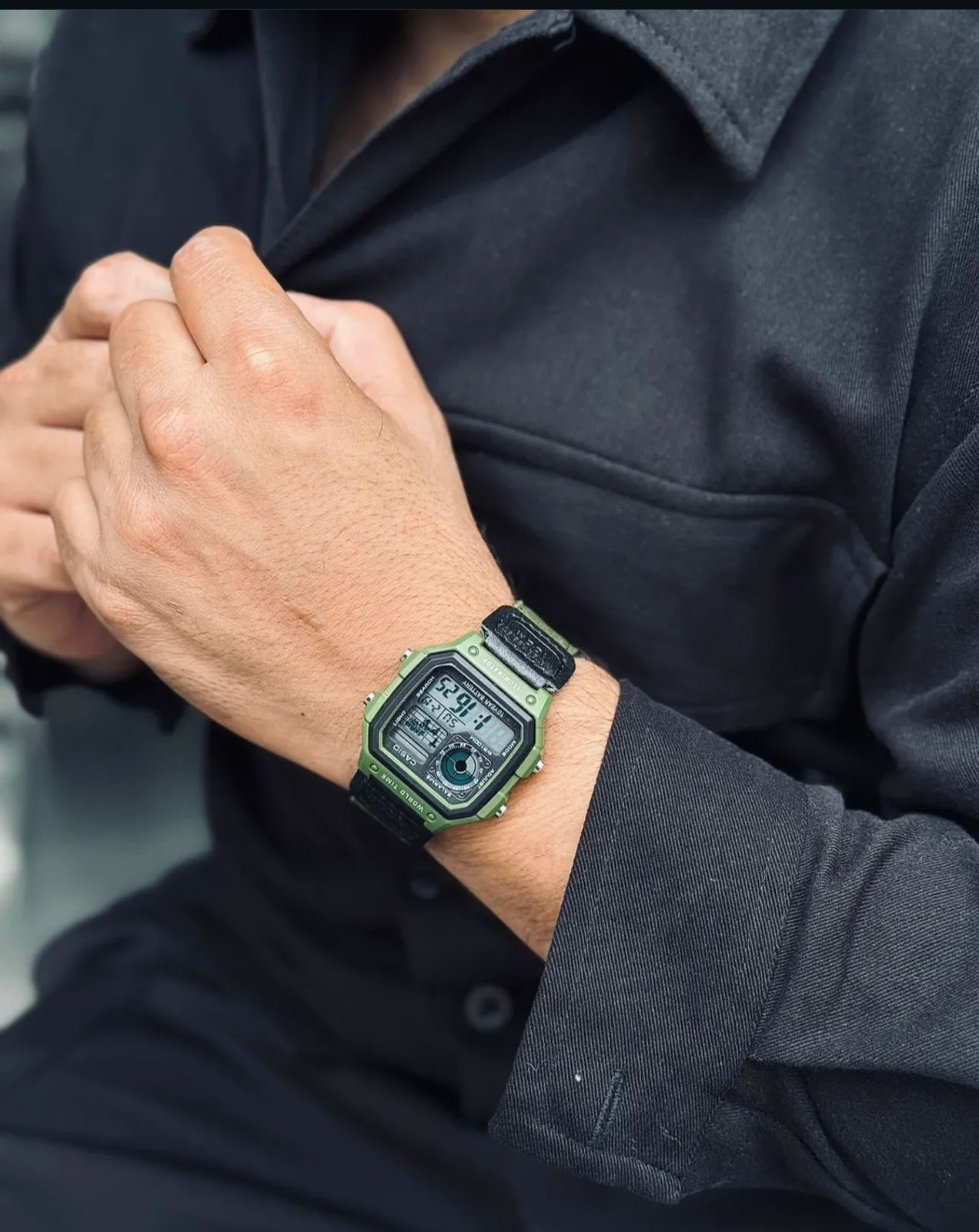 Unisex Analogue Quartz Watch with Strap in AE-1200WHUB-3AVEF, Strap, Strap