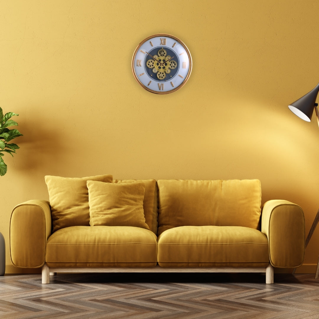 Vintage Vanguard Luxury Wall Clock With Moving Gear Mechanism