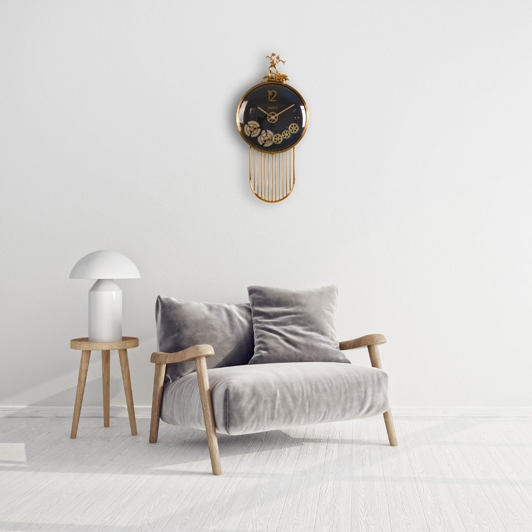 Gearhaven Luxury Wall Clock With Moving Gear Mechanism
