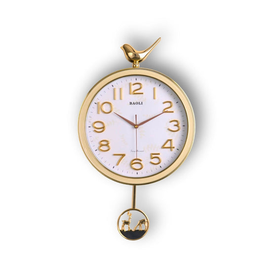 Harmony of Wings white luxury wall clock