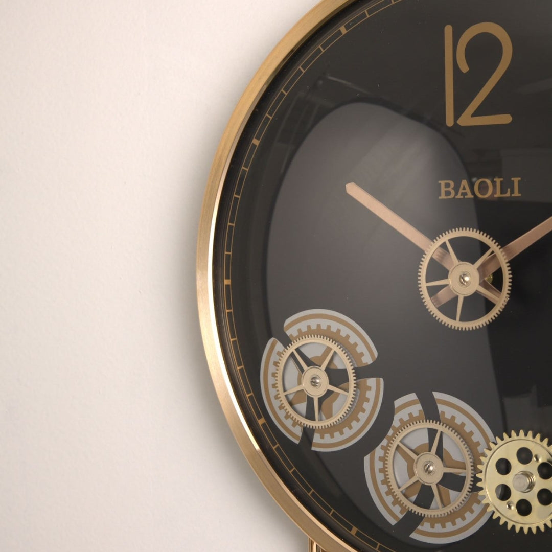 Gearhaven Luxury Wall Clock With Moving Gear Mechanism