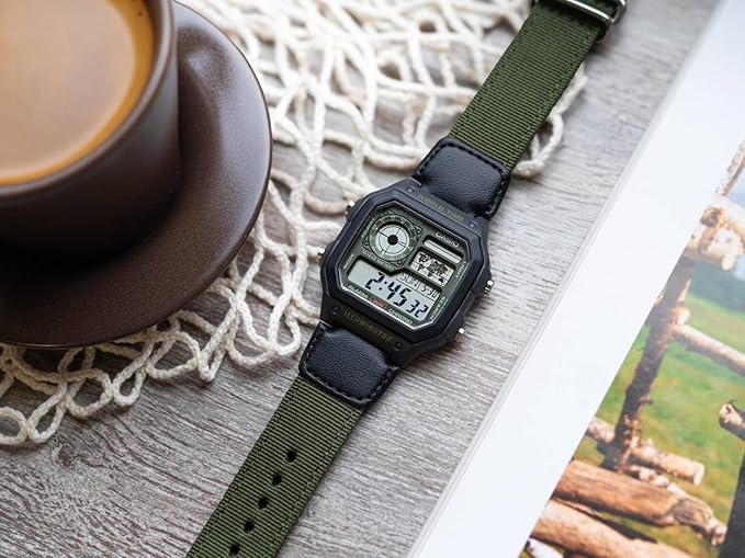 Unisex Analogue Quartz Watch with Strap in AE-1200WHUB-3AVEF, Strap, Strap