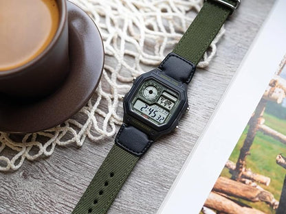 Unisex Analogue Quartz Watch with Strap in AE-1200WHUB-3AVEF, Strap, Strap