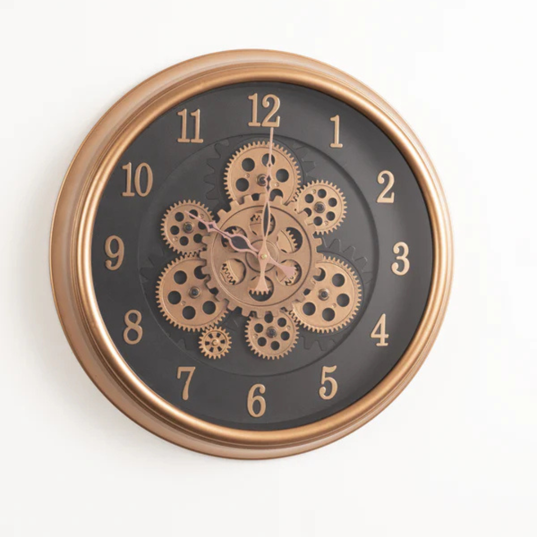 Cyclo Luxury Wall Clock With Moving Gear Mechanism