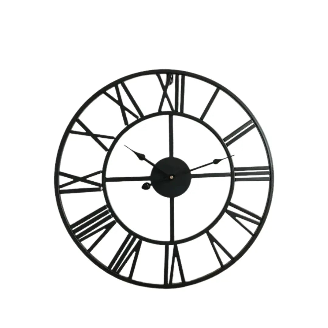 Black Round Metal Wall Clock