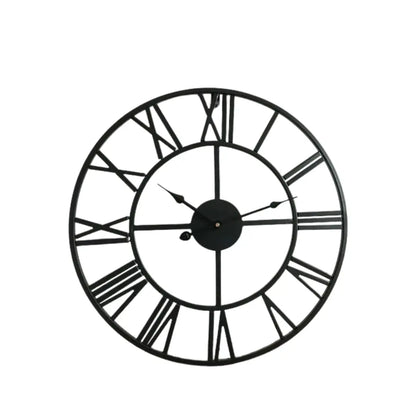 Black Round Metal Wall Clock