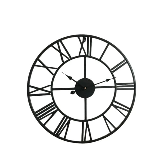 Black Round Metal Wall Clock