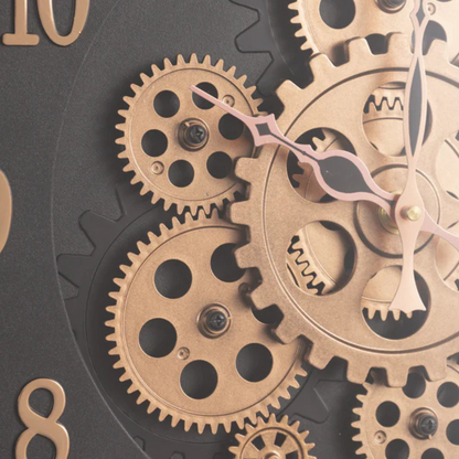 Cyclo Luxury Wall Clock With Moving Gear Mechanism
