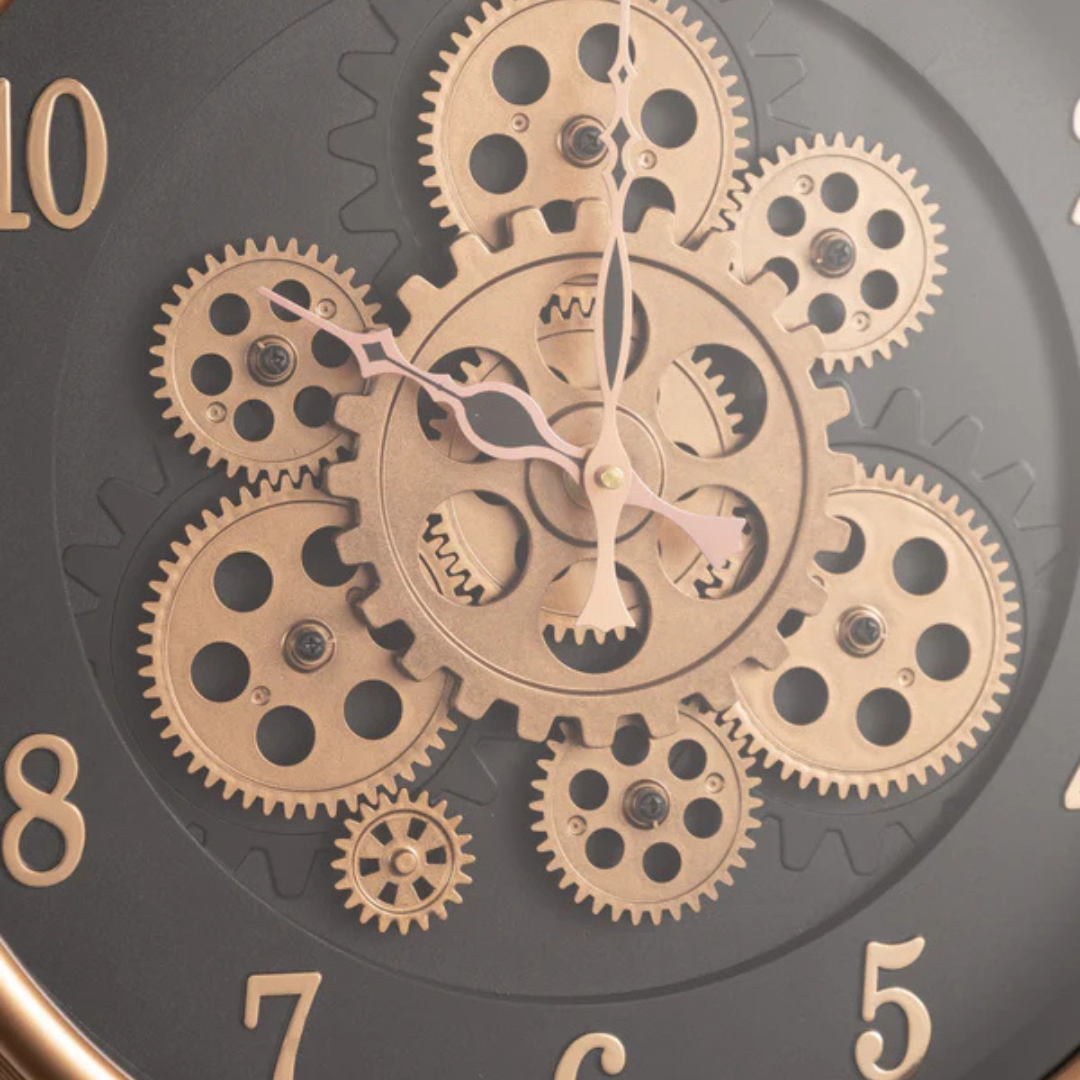 Cyclo Luxury Wall Clock With Moving Gear Mechanism