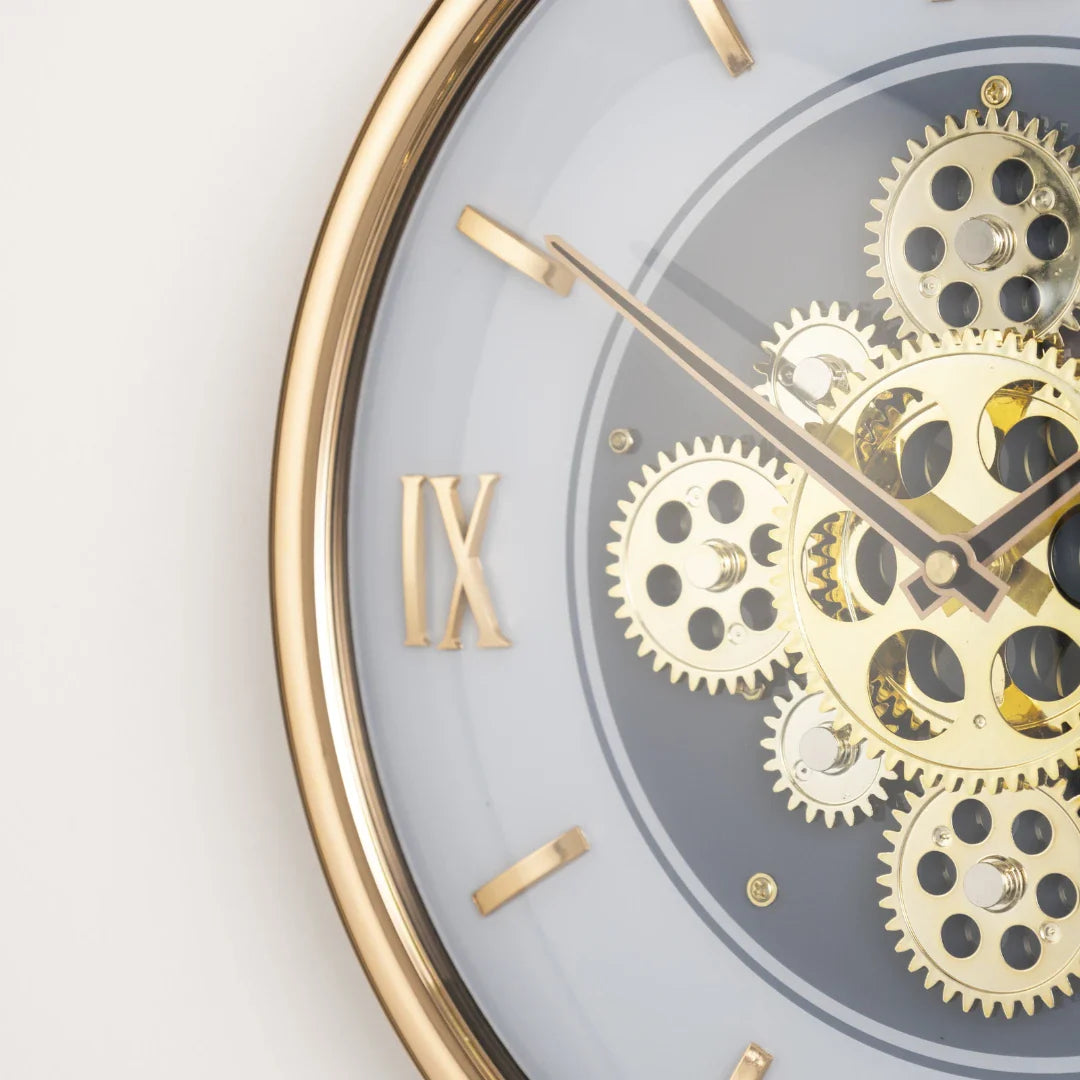 Vintage Vanguard Luxury Wall Clock With Moving Gear Mechanism