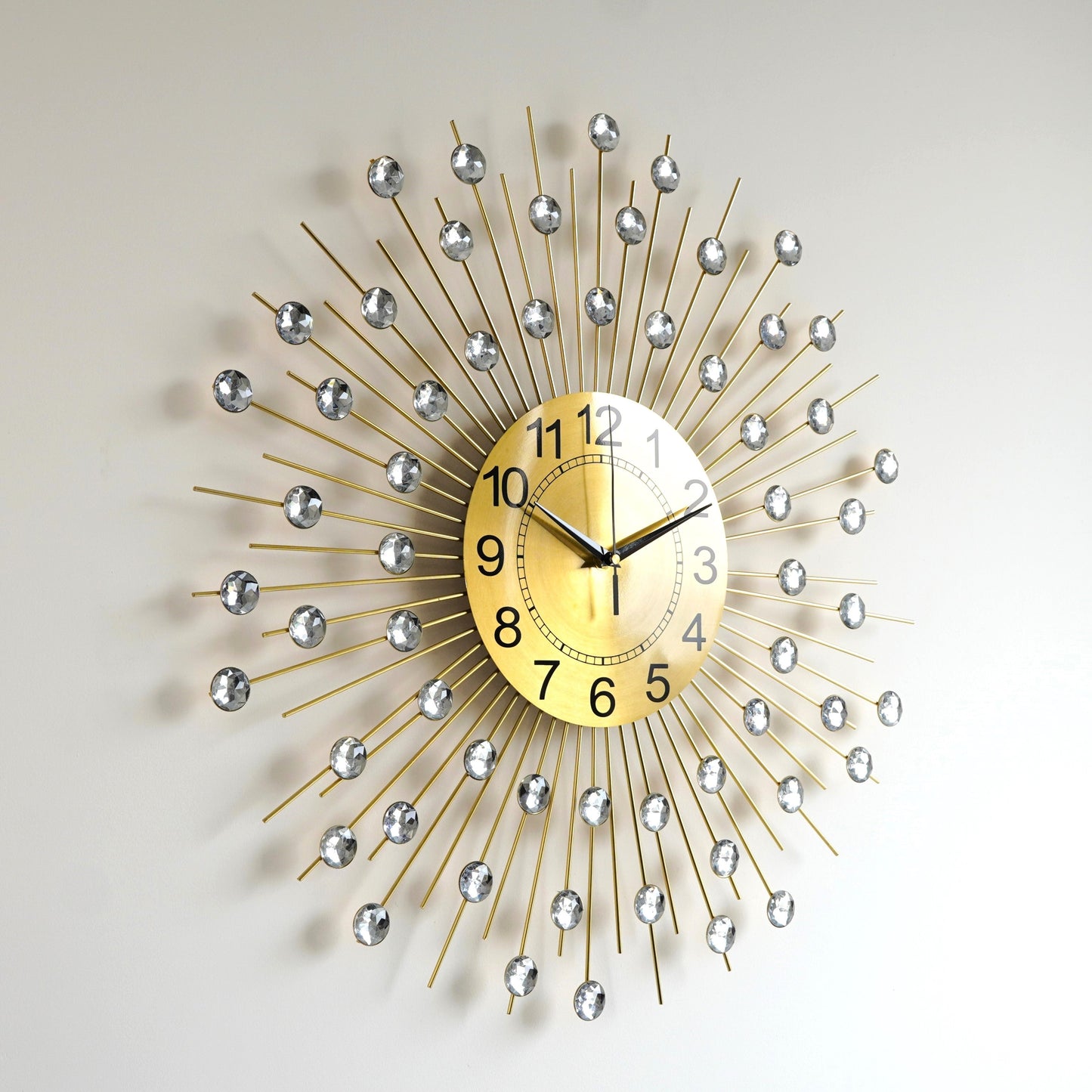 Diamond Wall Clock With Golden Spike