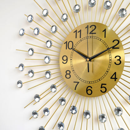 Diamond Wall Clock With Golden Spike