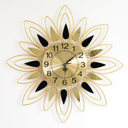 Golden Flower Wall Clock