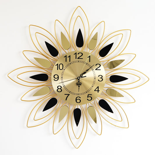 Golden Flower Wall Clock
