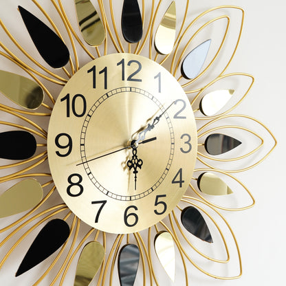 Golden Flower Wall Clock