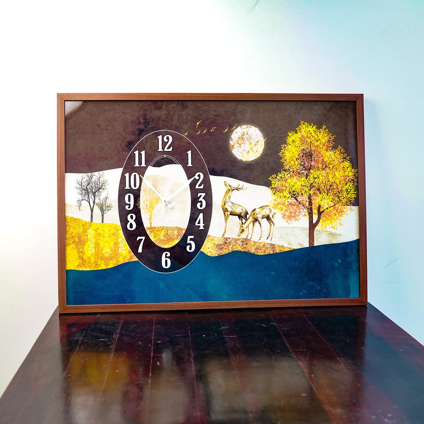 Resin Moonlight Meadow Wall Clock