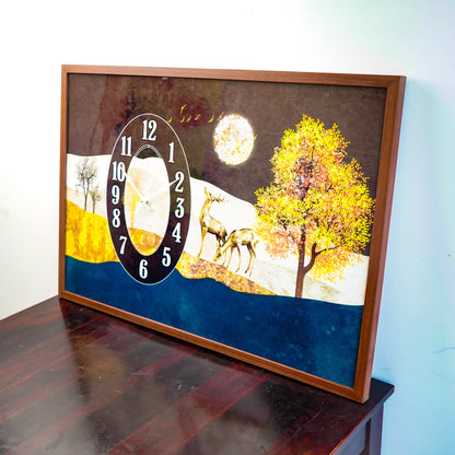 Resin Moonlight Meadow Wall Clock
