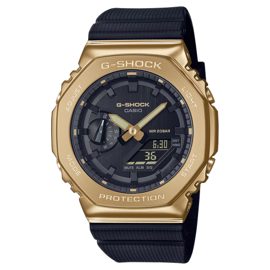 GM-2100 GOLD BLACK DIAL METAL BODY
