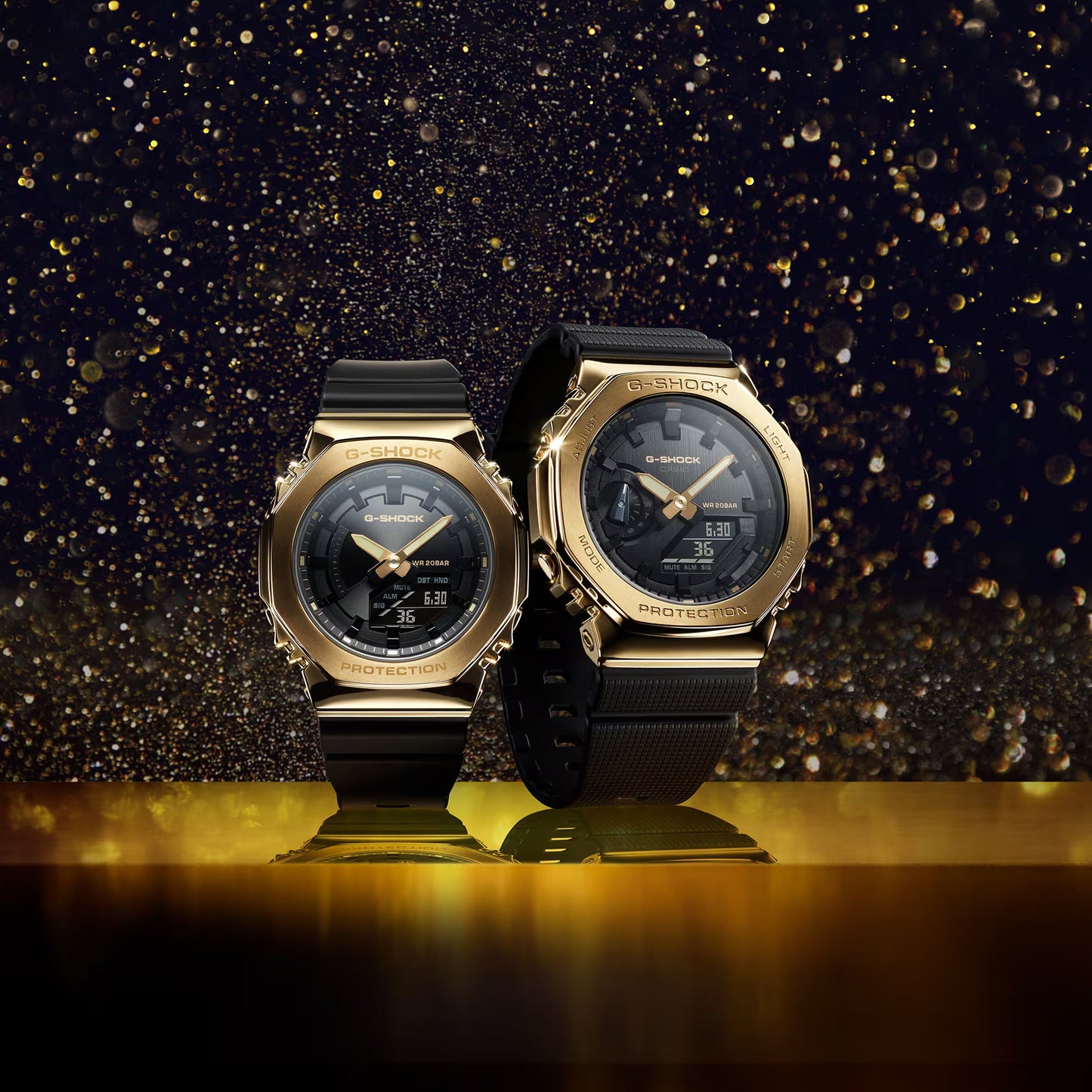 GM-2100 GOLD BLACK DIAL METAL BODY