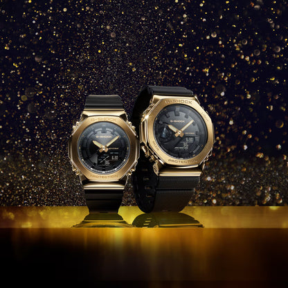 GM-2100 GOLD BLACK DIAL METAL BODY