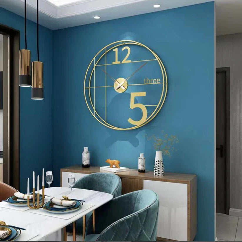 Gold Metal Double Frame Wall Clock