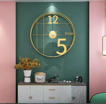 Gold Metal Double Frame Wall Clock