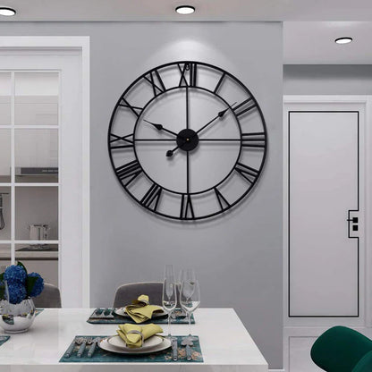 Black Round Metal Wall Clock