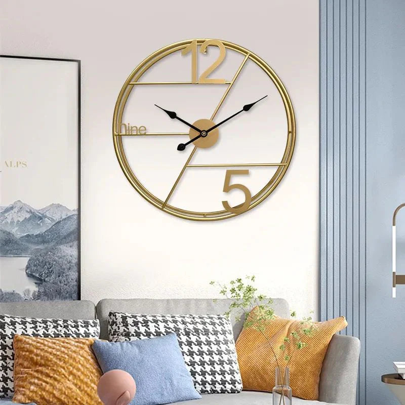 Gold Metal Double Frame Wall Clock