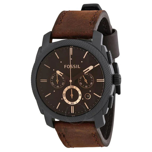 Japanese Brown Dial & Brown Leather Strap Men’s Watch