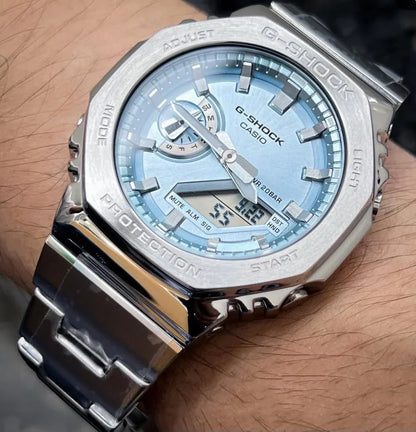 2100 D SILVER ORANGE DIAL WATCH