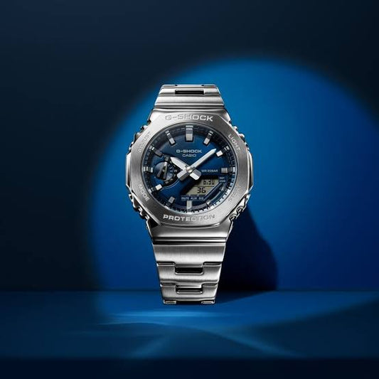 2100 D SILVER BLUE DIAL WATCH