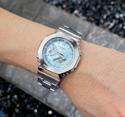 2100 D SILVER ORANGE DIAL WATCH