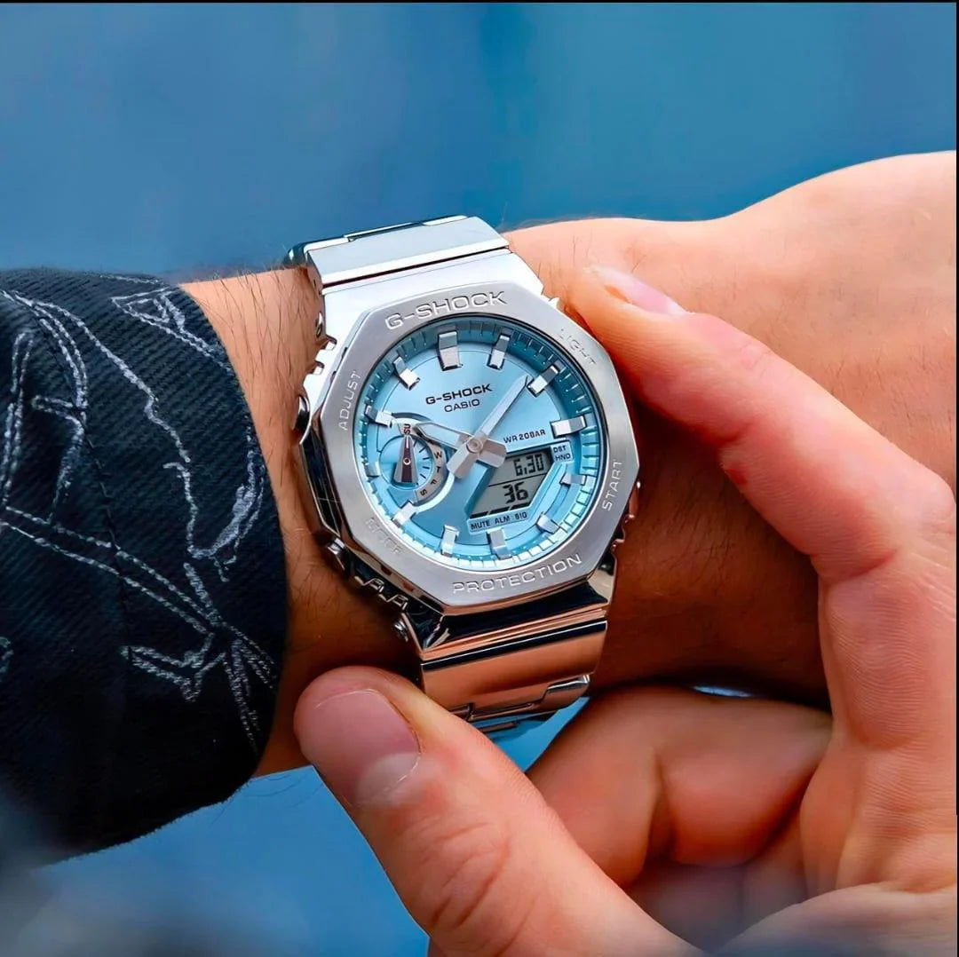 2100 D SILVER ORANGE DIAL WATCH